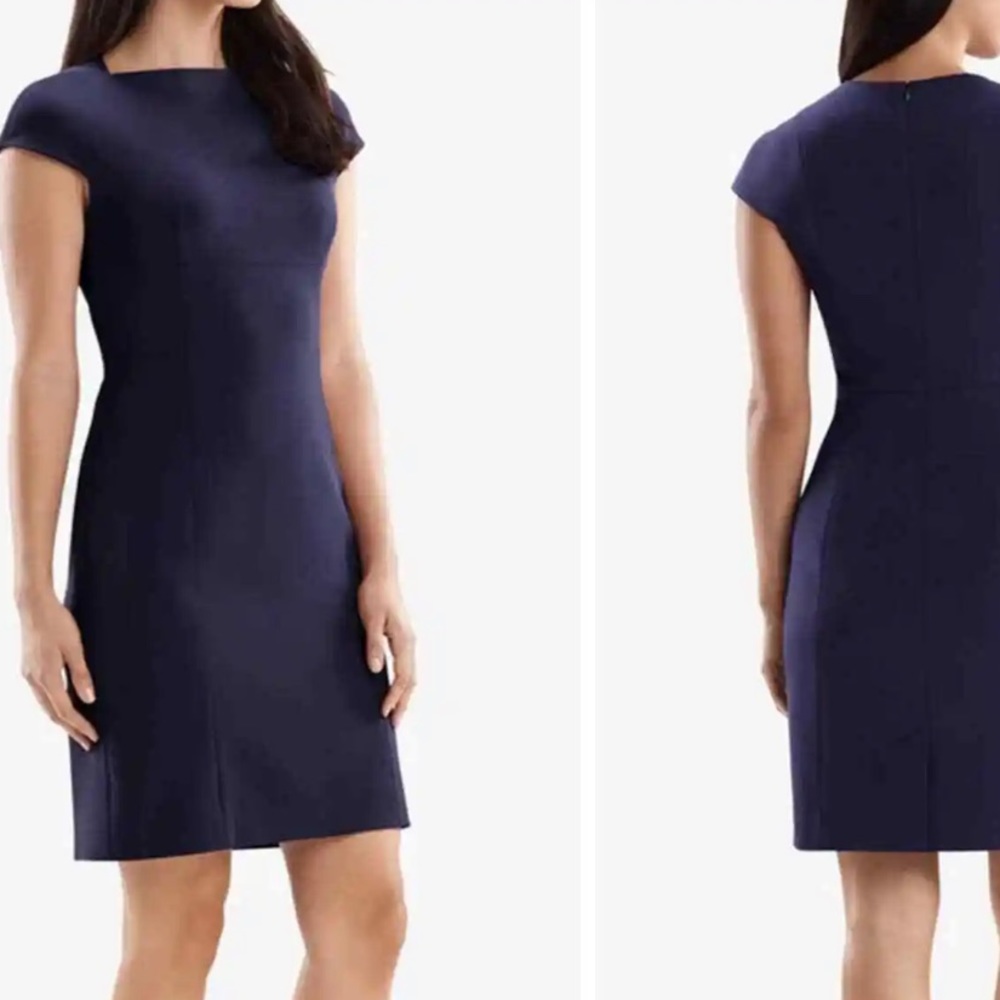 MM LAFLEUR Ashley Indigo Blue Sheath Academia Dress - Picture 3 of 13